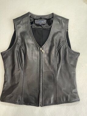 Saguaro Black 100% Leather Vest. Small
